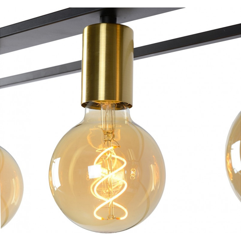Lampa Ruben: Loftowa lampa wisząca czarna | Lucide