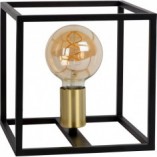 Lampa stołowa loft Ruben | Czarna z mosiądzem | Lucide