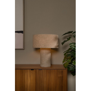 Lampa stołowa Japandi Leeroy - beżowa, lenowa | Lucide