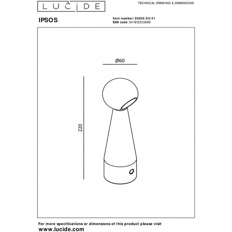 Lampa stołowa LED Ipsos beżowa Lucide - Nowoczesny design