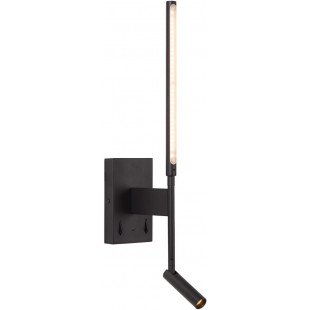 Kinkiet Finan LED Lucide | Czytanie + USB | Czarny