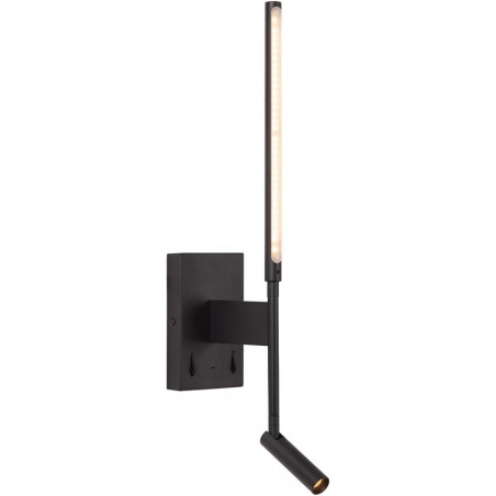 Kinkiet Finan LED Lucide | Czytanie + USB | Czarny
