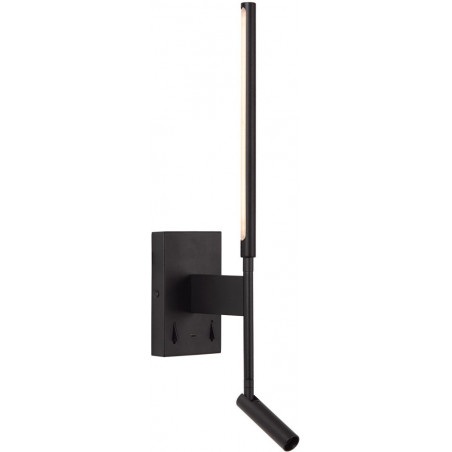Kinkiet Finan LED Lucide | Czytanie + USB | Czarny