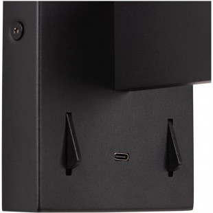 Kinkiet Finan LED Lucide | Czytanie + USB | Czarny