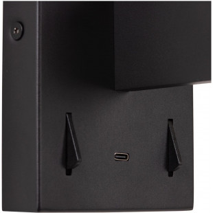 Kinkiet Finan LED Lucide | Czytanie + USB | Czarny