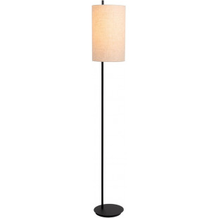 Lampa podłogowa z lnianym abażurem Magic 165cm kremowo-czarna Lucide
