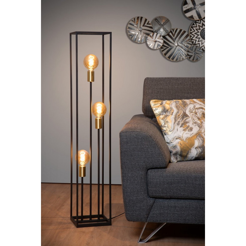 Lampa podłogowa czarna Loft Ruben - Lucide | Kup online