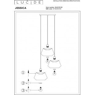 Lampa wisząca czarna Lucide Jessica - Elegancki design