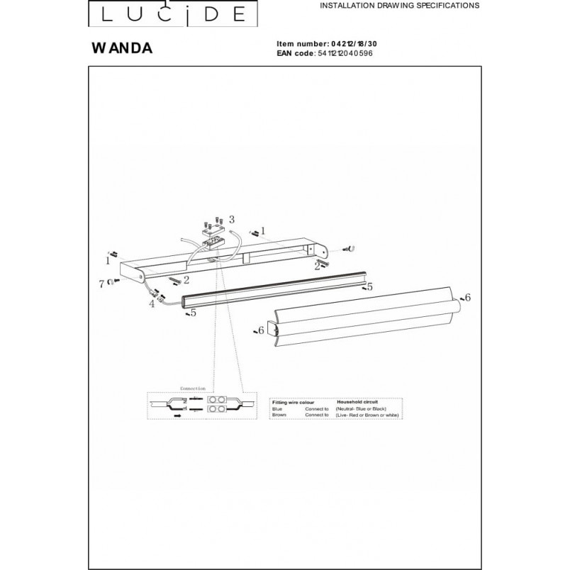 Kinkiet łazienkowy Wanda LED - Lucide | Nowoczesny design
