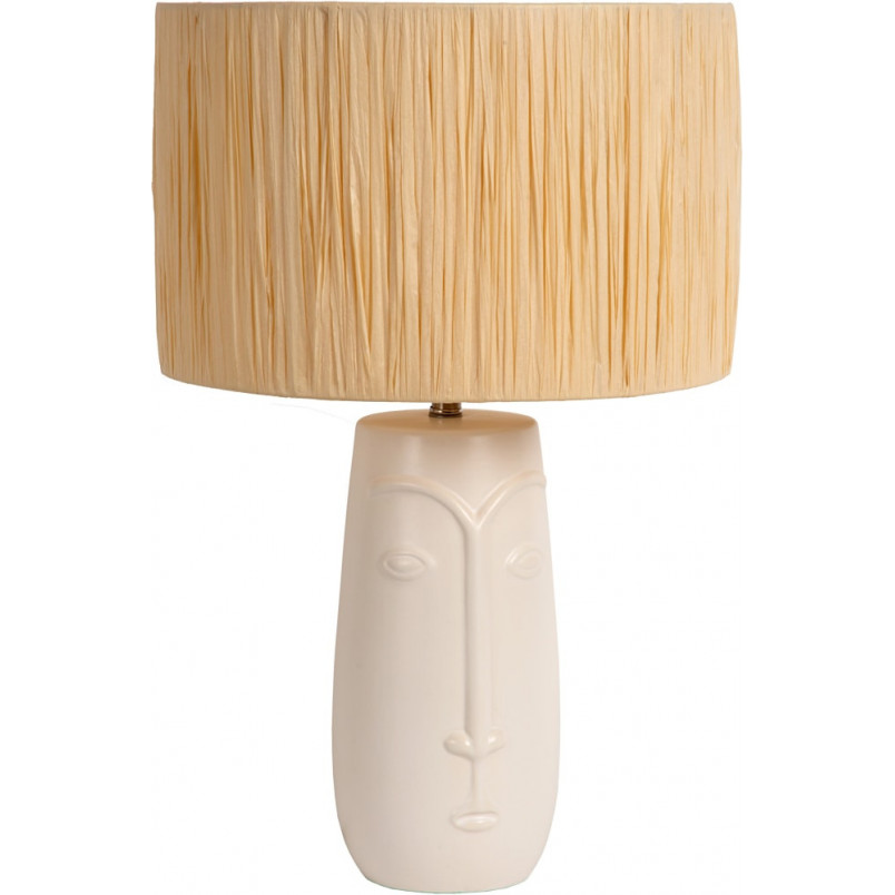 Lampa stołowa ceramiczna boho Viso | Biały/Kremowy | Lucide