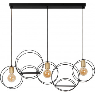 Lampa Loft Circle Czarno-Złota | Lucide - Oświetlenie