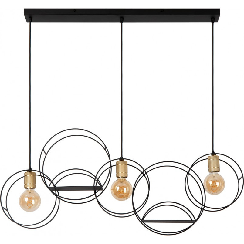 Lampa Loft Circle Czarno-Złota | Lucide - Oświetlenie