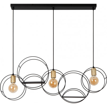 Lampa Loft Circle Czarno-Złota | Lucide - Oświetlenie