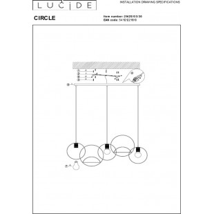 Lampa Loft Circle Czarno-Złota | Lucide - Oświetlenie