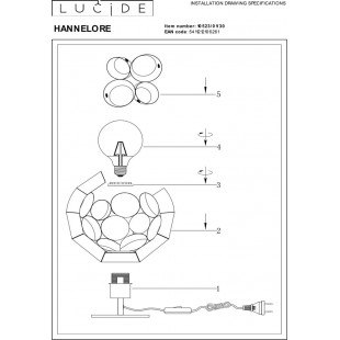 Lampa stołowa Lucide Hannelore | Modern, Czarna | Kup online
