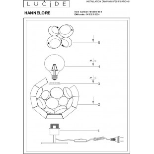 Lampa stołowa Lucide Hannelore - Modern, złoto, E27