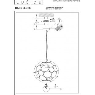 Lampa Wisząca Kula Czarna Lucide Hannelore | Design i Jakość