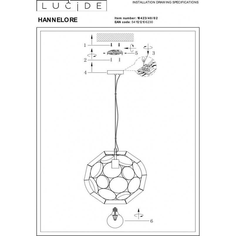 Lampa wisząca kula złota Lucide | Modern, E27 | Sklep z lampami