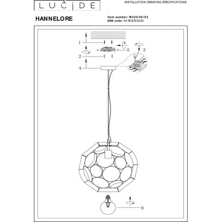 Lampa wisząca kula złota Lucide | Modern, E27 | Sklep z lampami