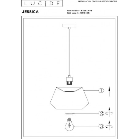 Lampa wisząca Jessica terracotta | Lucide - Stylowe oświetlenie