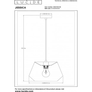 Lampa wisząca różowa Lucide Jessica | Nowoczesny design