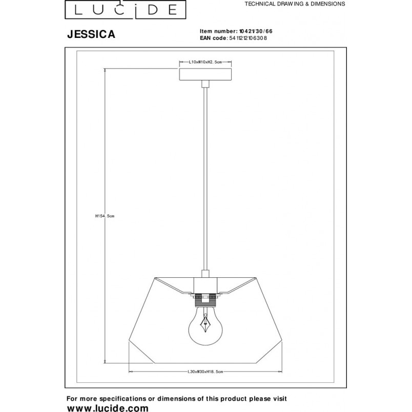 Lampa wisząca różowa Lucide Jessica | Nowoczesny design