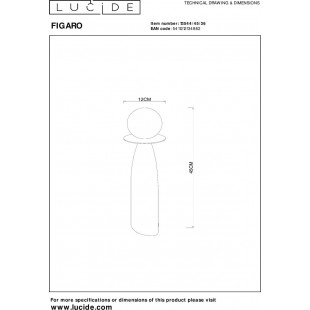 Lampa stołowa Figaro Lucide | Ceramiczna, Szklana Kula | Kup Online