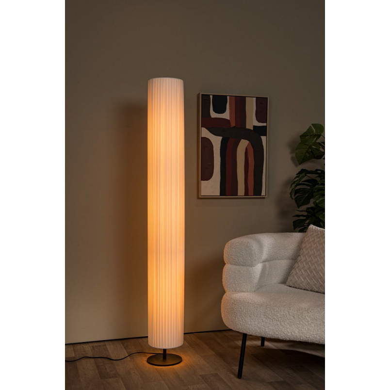 Lampa podłogowa Japandi Fold biało-czarna | Lucide