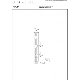 Lampa podłogowa Japandi Fold biało-czarna | Lucide