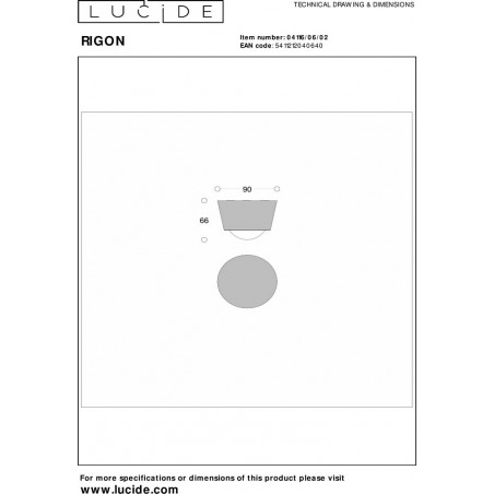 Lampa Rigon LED - Złota, Nowoczesny Design | Lucide