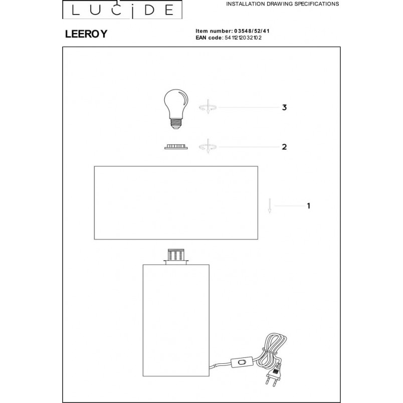 Lampa stołowa Japandi Leeroy - beżowa, lenowa | Lucide