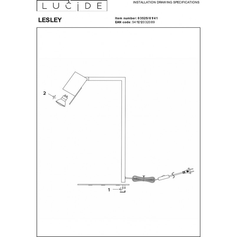 Lampa biurkowa retro Lesley taupe - Lucide | Kup teraz!