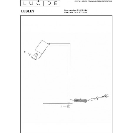 Lampa biurkowa retro Lesley taupe - Lucide | Kup teraz!