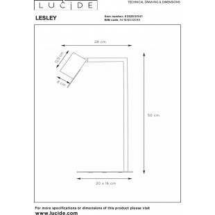 Lampa biurkowa retro Lesley taupe - Lucide | Kup teraz!