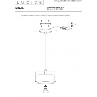 Lampa betonowa wisząca Ninja różowa | Lucide - Kup teraz!