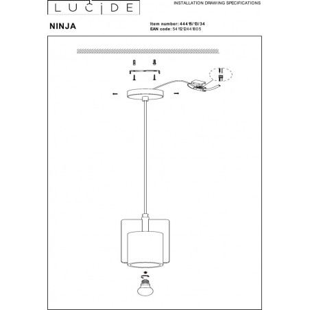 Lampa Betonowa Wisząca Ninja Żółta | Lucide - Sklep Lamp