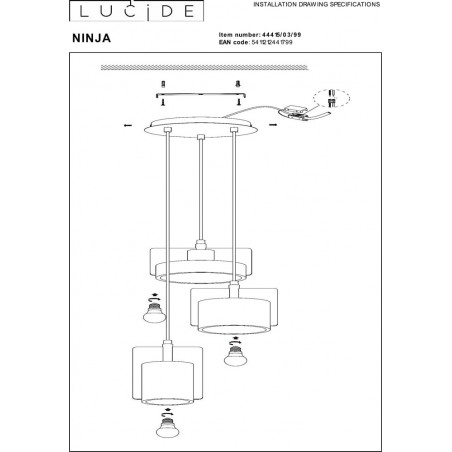 Lampa Betonowa Wisząca Ninja | Lucide - Loftowa Oświetlenie