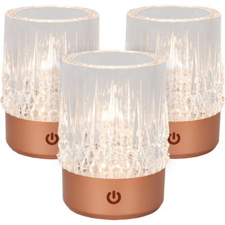 Lampa Lili Lucide - Zestaw 3 lampek bezprzewodowych glamour