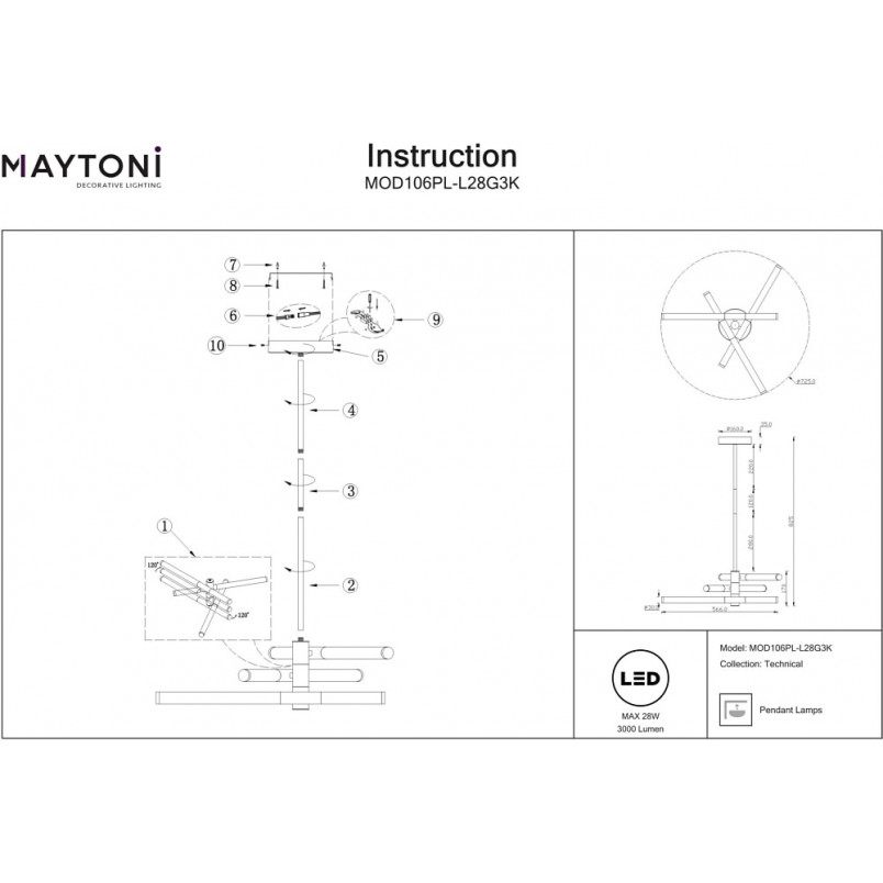 Lampa Sufitowa Axis III LED - Nowoczesny Design Maytoni