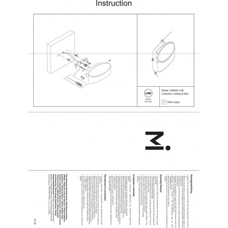 Kinkiet ścienny LED czarny Maytoni Trame - Nowoczesny design