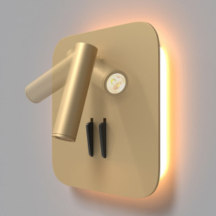 Kinkiet podwójny Maytoni Ios 176 - Złoto, LED, z włącznikiem