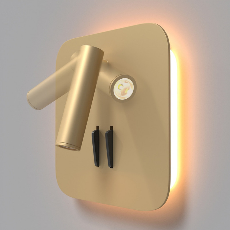 Kinkiet podwójny Maytoni Ios 176 - Złoto, LED, z włącznikiem