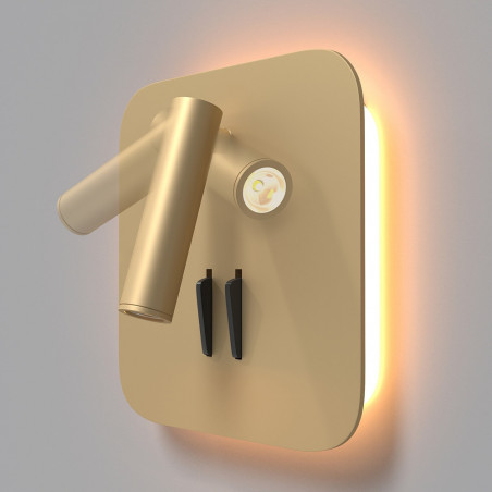 Kinkiet podwójny Maytoni Ios 176 - Złoto, LED, z włącznikiem