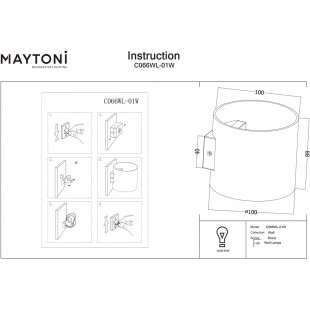 Kinkiet Rond czarny Maytoni - Nowoczesny design | Sklep z lampami
