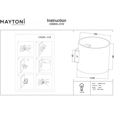 Kinkiet Rond czarny Maytoni - Nowoczesny design | Sklep z lampami