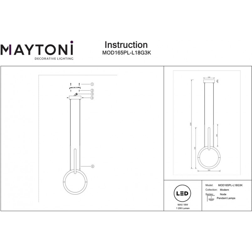 Lampa wisząca Node LED Maytoni | Nowoczesny design