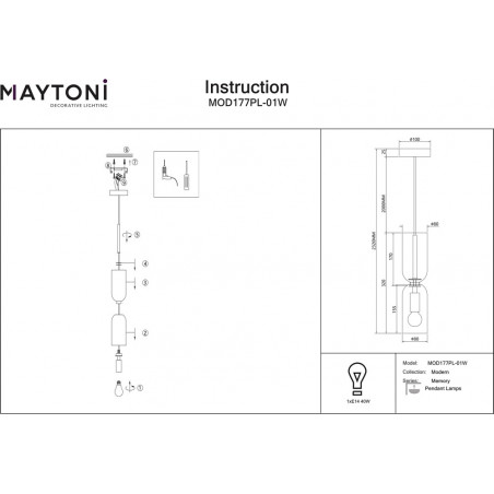 Lampa wisząca Memory Maytoni - Elegancki design, szklany klosz