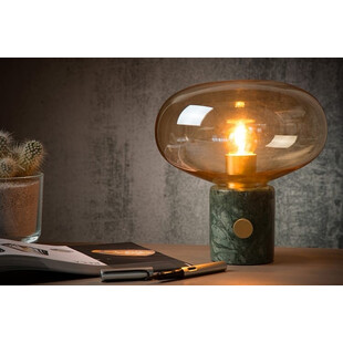 Lampa stołowa Lucide Charlize - szkło bursztynowe, marmur | Kup online