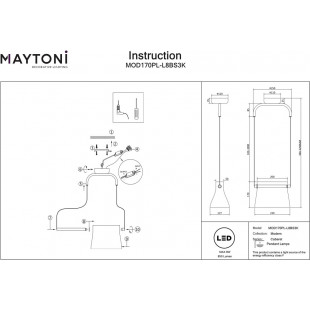 Lampa Wisząca Cabaret Maytoni - Szkło, LED, Modern | Światło