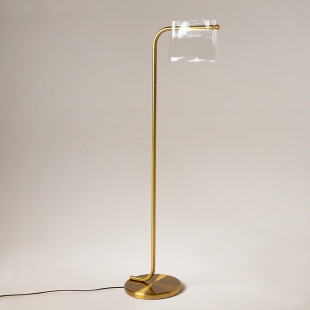 Lampa podłogowa szklana modern Cabaret LED H126,5cm przeźroczysto-mosiężna Maytoni